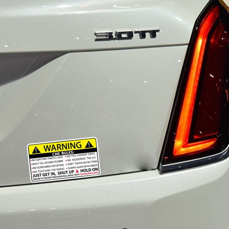10 PCS Car Safety Warning Rules Sticker