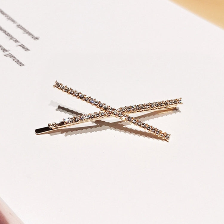 10pcs X-shaped Cross Rhinestone Full Diamond Hair Clip Teenage Girls Headdress