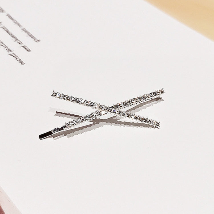 10pcs X-shaped Cross Rhinestone Full Diamond Hair Clip Teenage Girls Headdress