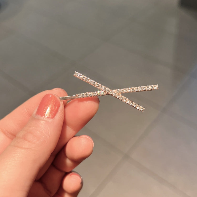 10pcs X-shaped Cross Rhinestone Full Diamond Hair Clip Teenage Girls Headdress