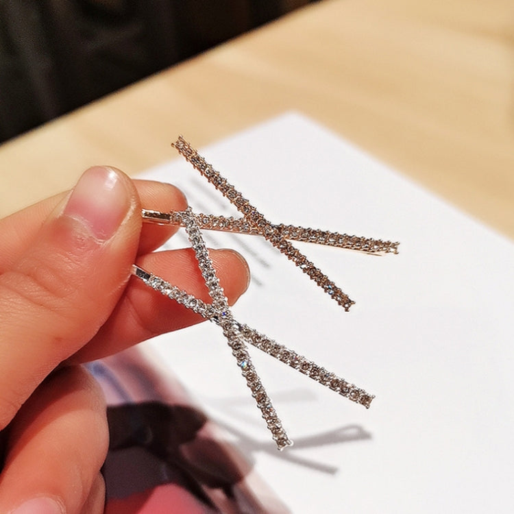 10pcs X-shaped Cross Rhinestone Full Diamond Hair Clip Teenage Girls Headdress