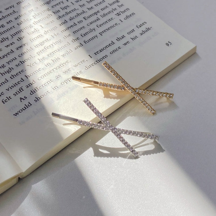 10pcs X-shaped Cross Rhinestone Full Diamond Hair Clip Teenage Girls Headdress