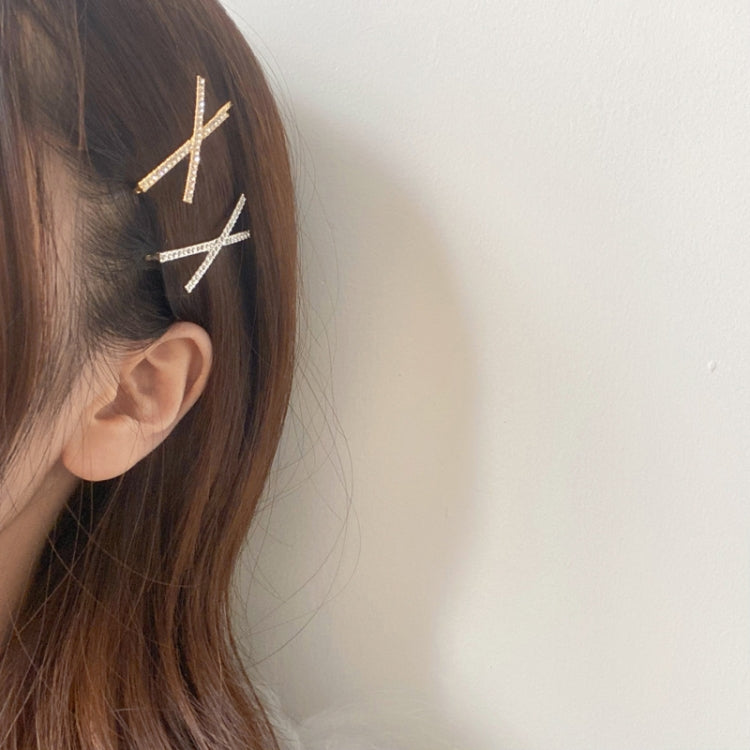 10pcs X-shaped Cross Rhinestone Full Diamond Hair Clip Teenage Girls Headdress