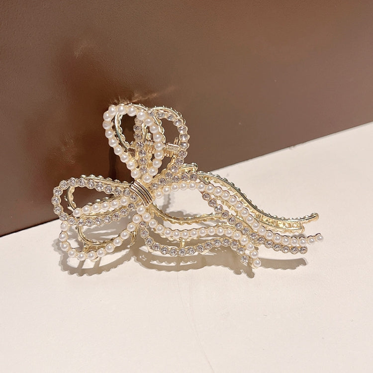3pcs Hair Scrunchies Back Of The Head Headpiece, Styles: LD401 Double Layer Bow Bead+Diamonds