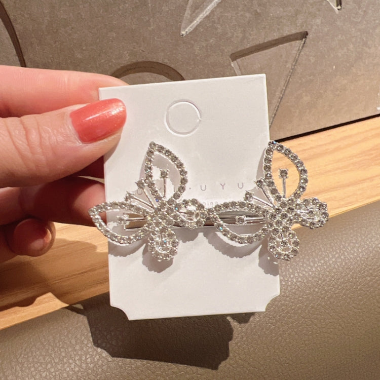 10pcs Rhinestone Fashion Hair Clips Women Bangs Headwear, Styles: 012 Butterfly Silver