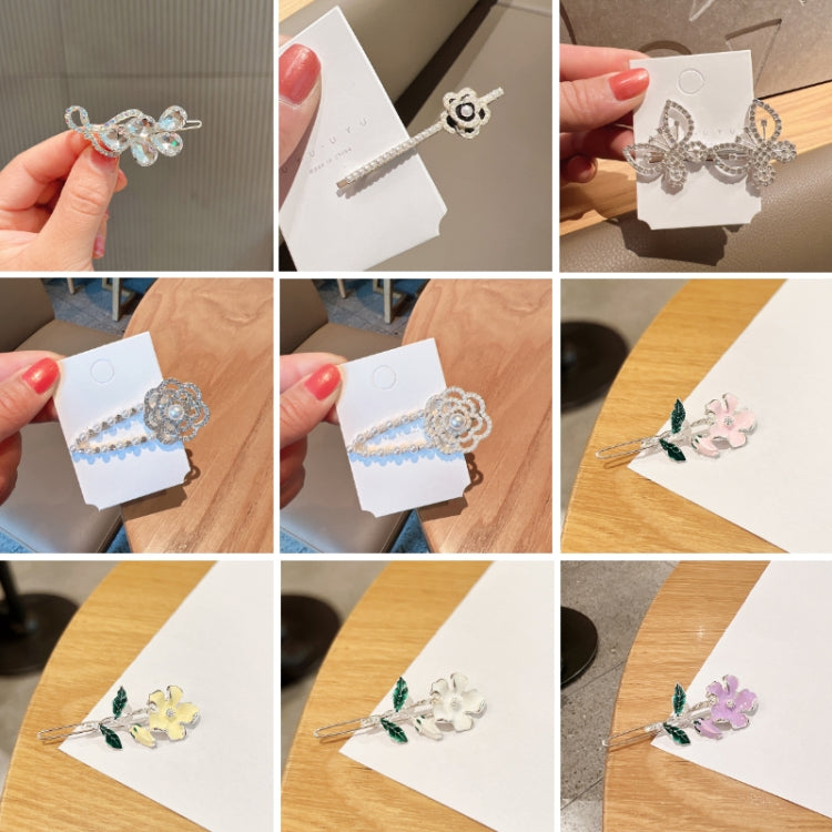 10pcs Rhinestone Fashion Hair Clips Women Bangs Headwear, Styles: 256 Little Polly Pink