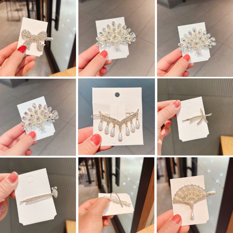10pcs Rhinestone Fashion Hair Clips Women Bangs Headwear, Styles: 316 Color Diamond