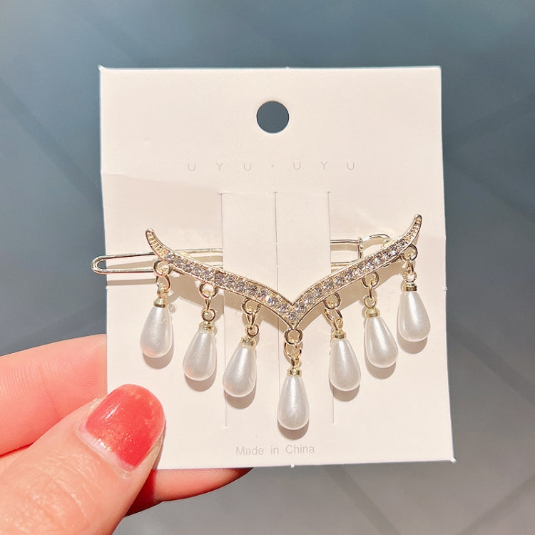 10pcs Rhinestone Fashion Hair Clips Women Bangs Headwear, Styles: 152 Pearl Streaming
