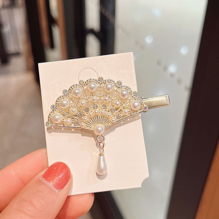 10pcs Rhinestone Fashion Hair Clips Women Bangs Headwear, Styles: 371 Fan