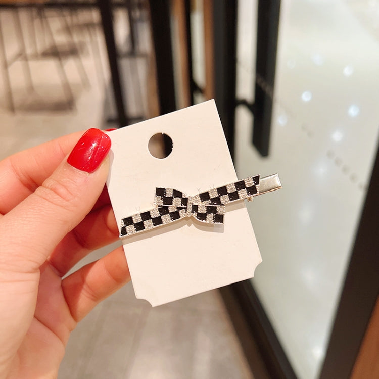 10pcs Rhinestone Fashion Hair Clips Women Bangs Headwear, Styles: 331 Checkerboard X-shaped