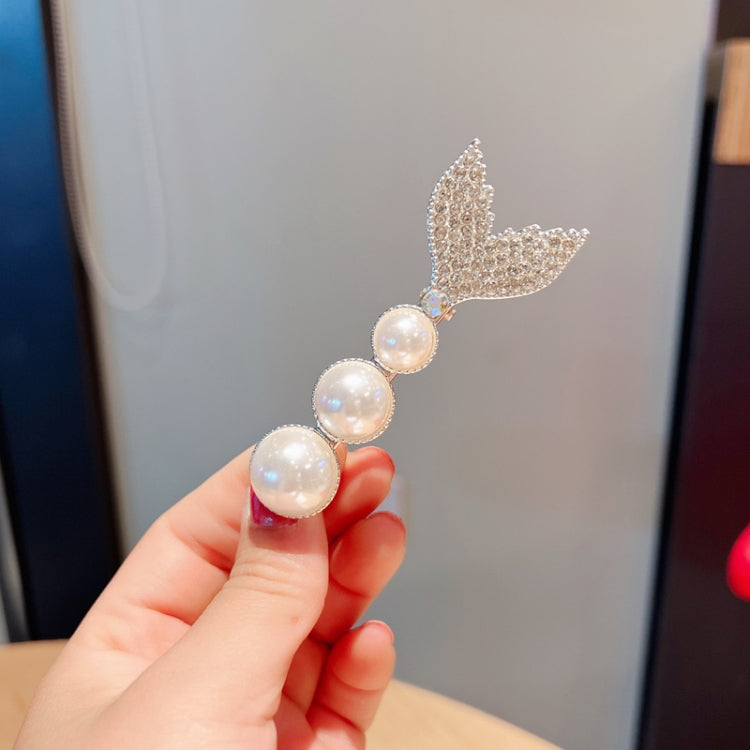 10pcs Mermaid Fishtail Hair Clip Pearl Glitter Diamond Duckbill Clip(LD273)
