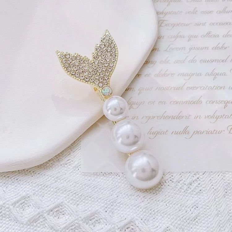10pcs Mermaid Fishtail Hair Clip Pearl Glitter Diamond Duckbill Clip(LD273)