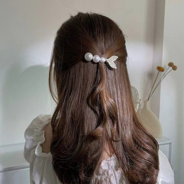 10pcs Mermaid Fishtail Hair Clip Pearl Glitter Diamond Duckbill Clip(LD273)