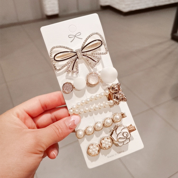 3sets Star Sea Pearl Rhinestone Hair Clip Teenage Girls Headdress