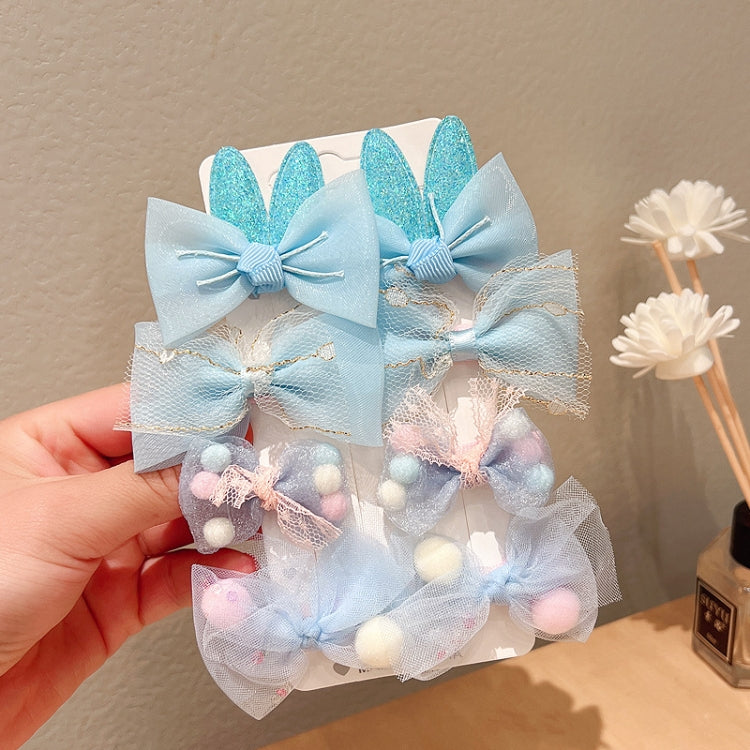 3sets Sweet Coloured Bow Hair Clip Set Mesh Duckbill Clip Headpiece