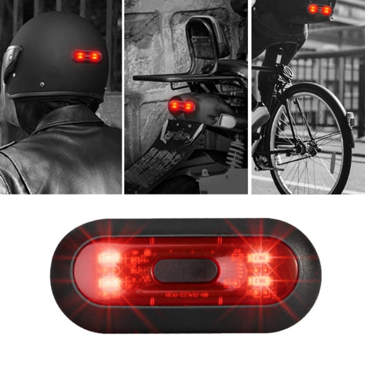 Motorbike Helmet Warning Light USB Rechargeable Waterproof Tail Light, Specification: 4 Beads B Model