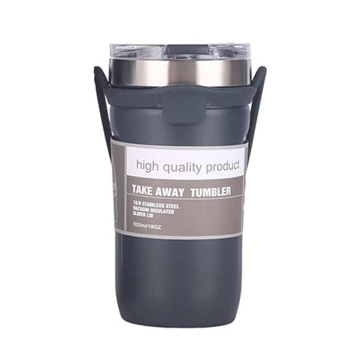 Large Capacity Silicone Car Stainless Steel Coffee Cup Vacuum Dual Layer Cup 500ml