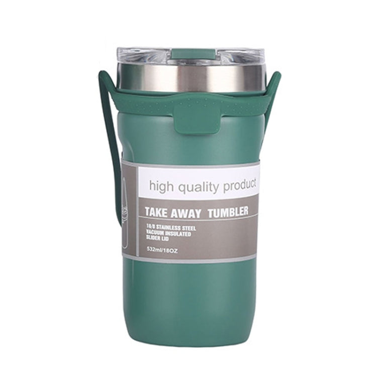 Large Capacity Silicone Car Stainless Steel Coffee Cup Vacuum Dual Layer Cup 500ml