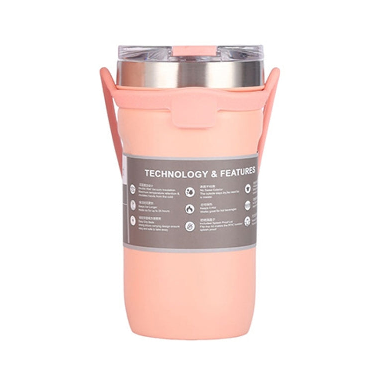 Large Capacity Silicone Car Stainless Steel Coffee Cup Vacuum Dual Layer Cup 500ml