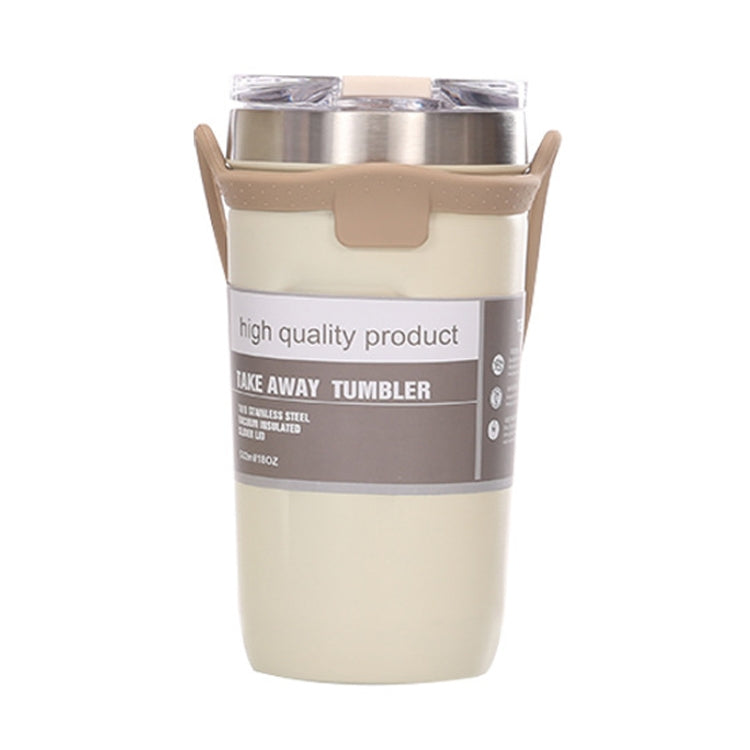 Large Capacity Silicone Car Stainless Steel Coffee Cup Vacuum Dual Layer Cup 500ml