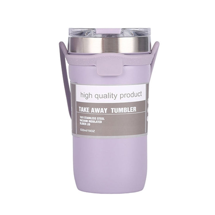 Large Capacity Silicone Car Stainless Steel Coffee Cup Vacuum Dual Layer Cup 500ml