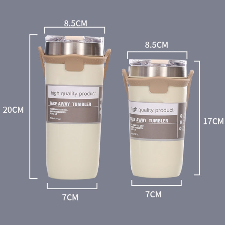 Large Capacity Silicone Car Stainless Steel Coffee Cup Vacuum Dual Layer Cup 500ml