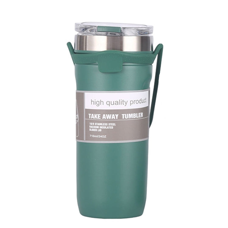 Large Capacity Silicone Car Stainless Steel Coffee Cup Vacuum Dual Layer Cup 750ml