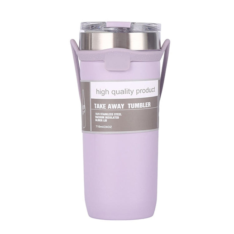 Large Capacity Silicone Car Stainless Steel Coffee Cup Vacuum Dual Layer Cup 750ml