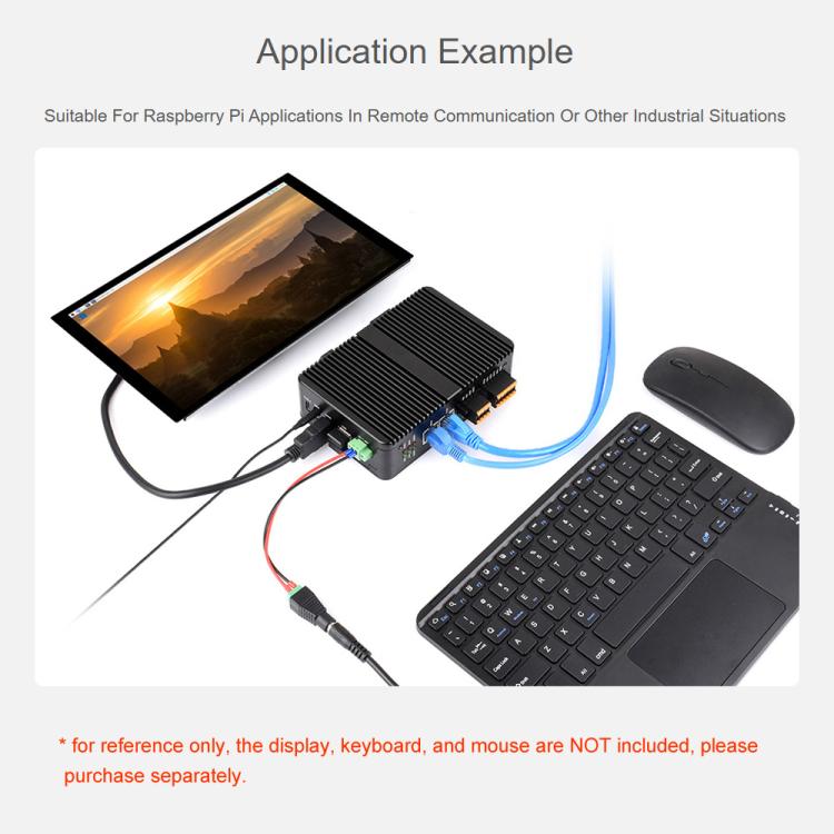 Waveshare Gigabit/2.5G Dual Ethernet Industrial Computer Based On Raspberry Pi CM5 4 x RS485