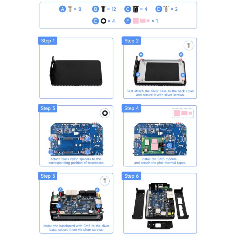Waveshare Gigabit/2.5G Dual Ethernet Industrial Computer Based On Raspberry Pi CM5 2×RS485+2×RS232