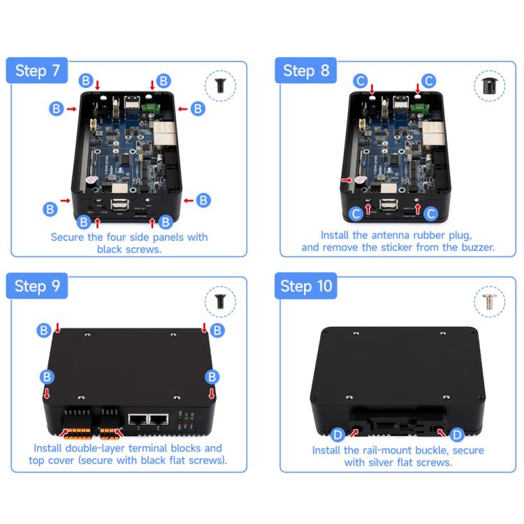 Waveshare Gigabit/2.5G Dual Ethernet Industrial Computer Based On Raspberry Pi CM5 4 x RS485