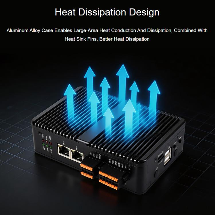 Waveshare Gigabit/2.5G Dual Ethernet Industrial Computer Based On Raspberry Pi CM5 2×RS485+2×RS232