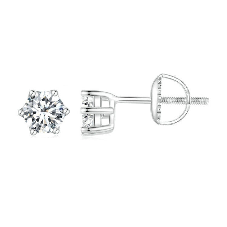MSE007 S925 Sterling Silver Moissanite White Gold Plated Simple Elegant Earrings