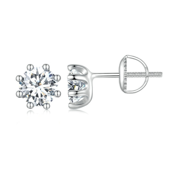 MSE008 S925 Sterling Silver Moissanite White Gold Plated Simple Elegant Earrings