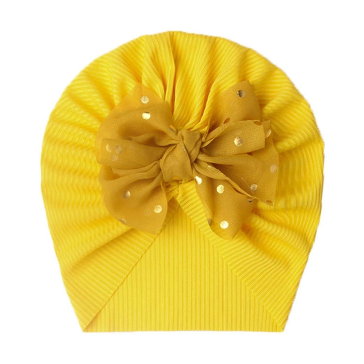 3 PCS X-21005 Soft Threaded Baby Hats Children Bow Turban Cap