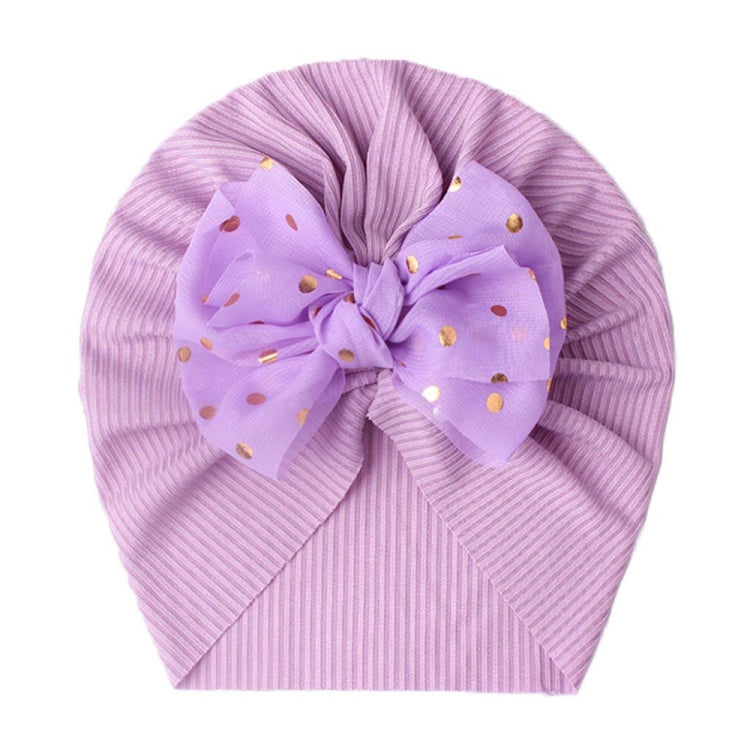 3 PCS X-21005 Soft Threaded Baby Hats Children Bow Turban Cap