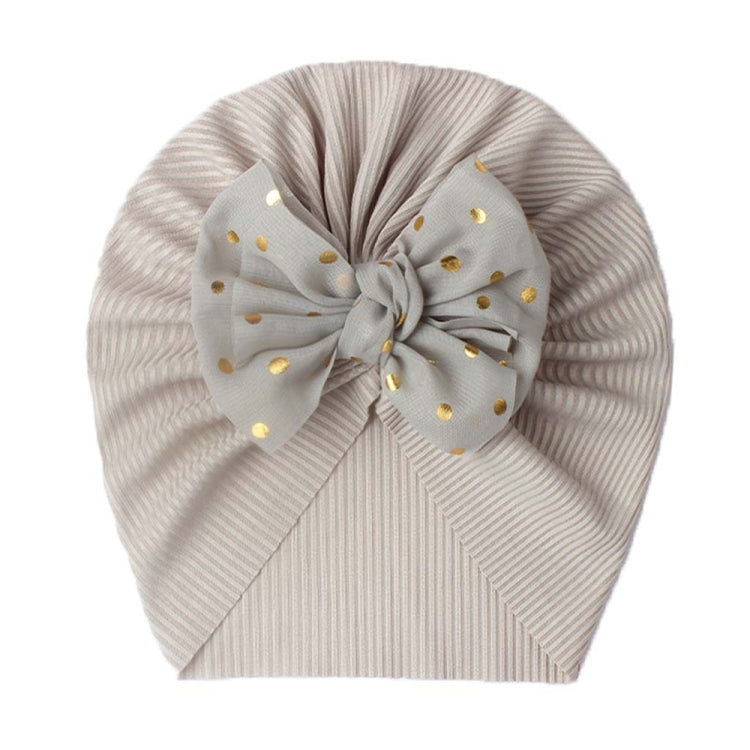 3 PCS X-21005 Soft Threaded Baby Hats Children Bow Turban Cap