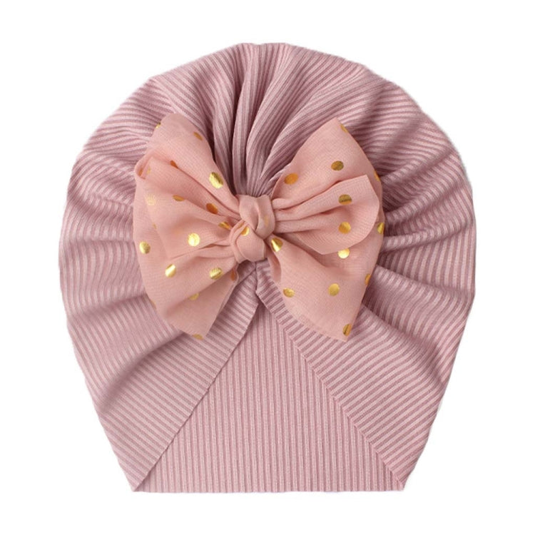 3 PCS X-21005 Soft Threaded Baby Hats Children Bow Turban Cap