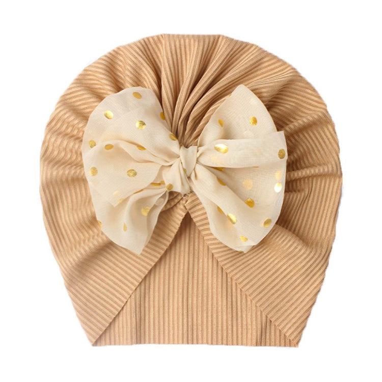 3 PCS X-21005 Soft Threaded Baby Hats Children Bow Turban Cap