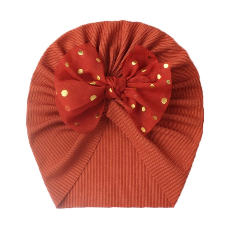 3 PCS X-21005 Soft Threaded Baby Hats Children Bow Turban Cap