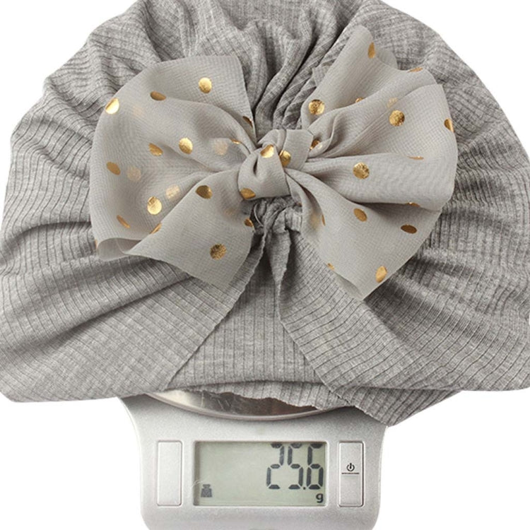 3 PCS X-21005 Soft Threaded Baby Hats Children Bow Turban Cap