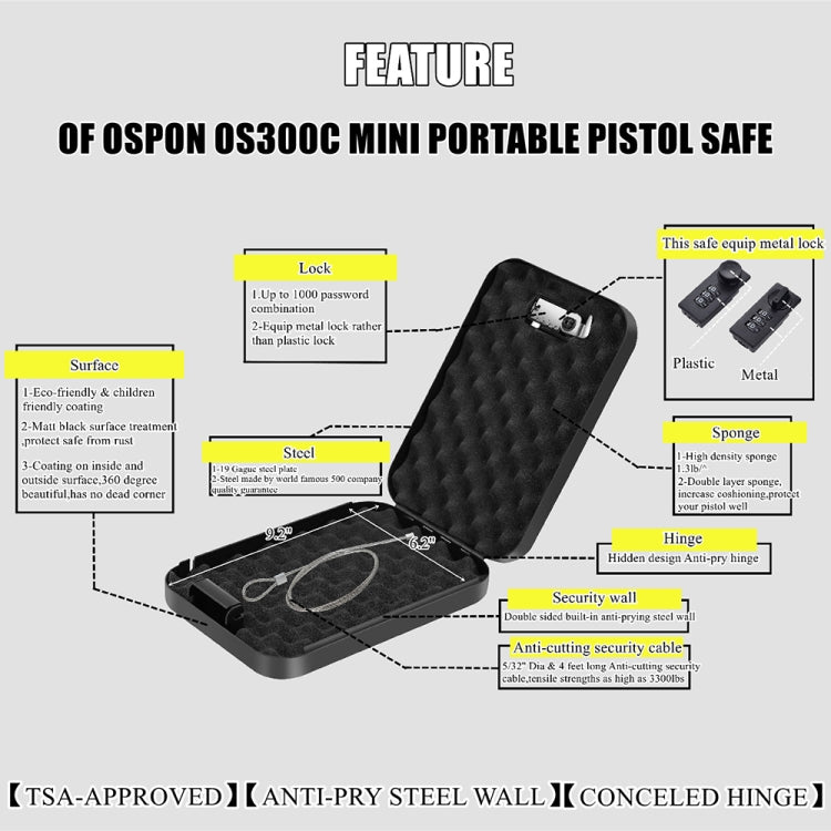 Fingerprint / Password Metal Anti-theft Car Safety Box Valuables Storage Safety Box, Model: OS300C (Green)
