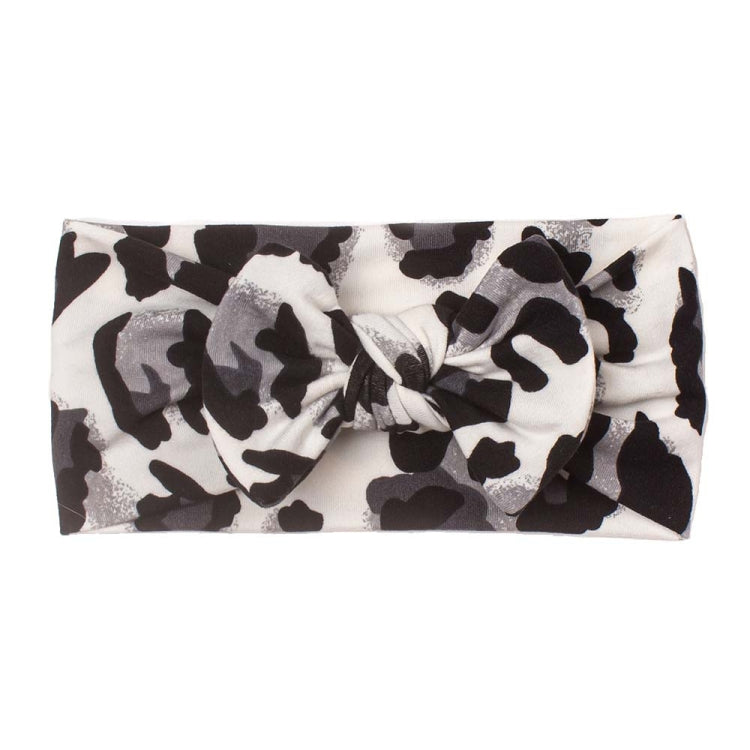 5 PCS X-22070 Baby Leopard Printing Headbands Children Elastic Bow Turban