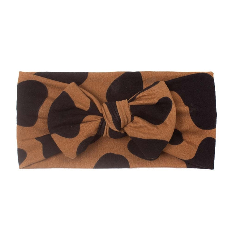 5 PCS X-22070 Baby Leopard Printing Headbands Children Elastic Bow Turban