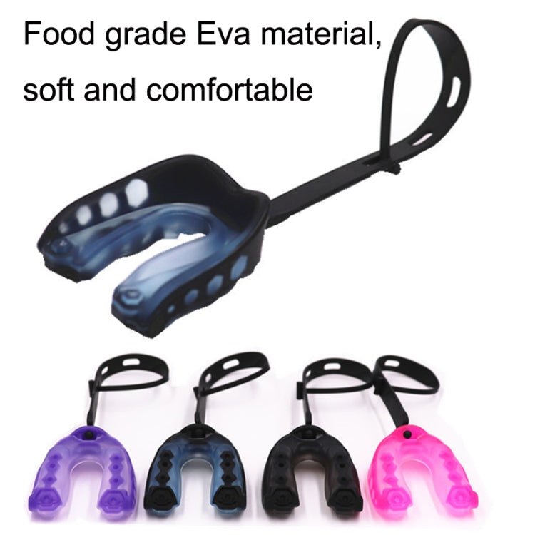 2pcs Mouthguard Braces Boxing Taekwondo Combat Protective Gear With Lanyard, Style: Medium (Black)