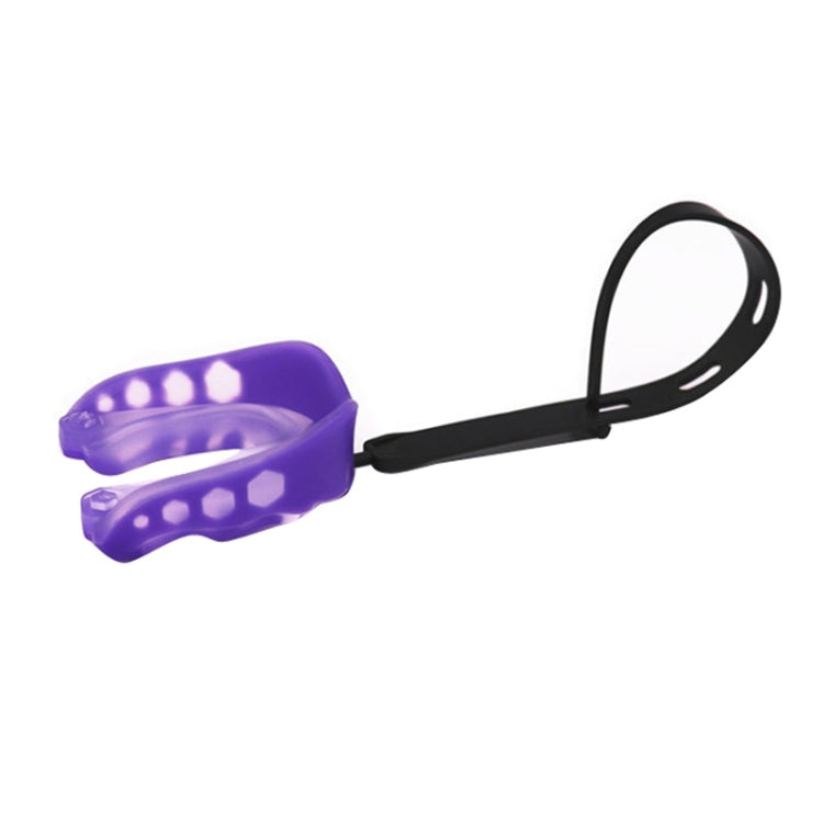 2pcs Mouthguard Braces Boxing Taekwondo Combat Protective Gear With Lanyard, Style: Medium (Purple)