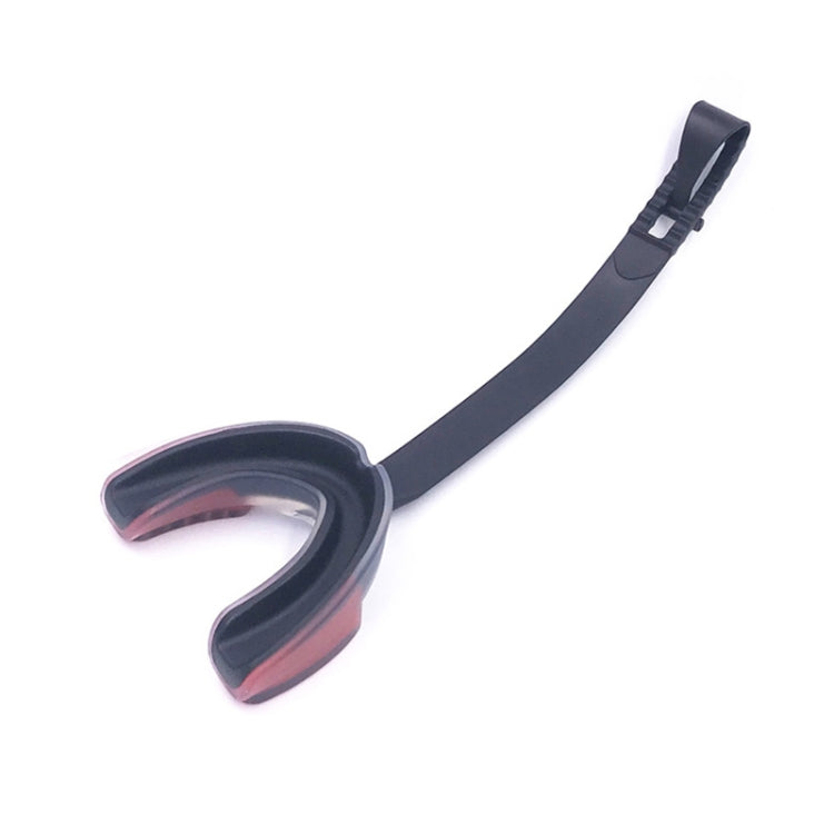 2pcs Mouthguard Braces Boxing Taekwondo Combat Protective Gear With Lanyard, Style: 3 Color Model (Black Red)