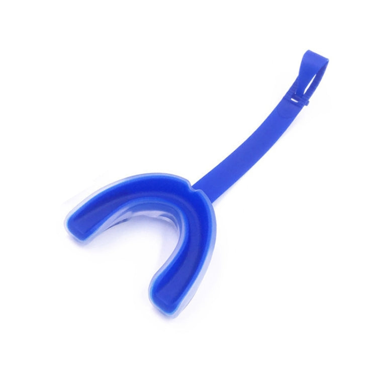 2pcs Mouthguard Braces Boxing Taekwondo Combat Protective Gear With Lanyard, Style: 3 Color Model (Blue White)