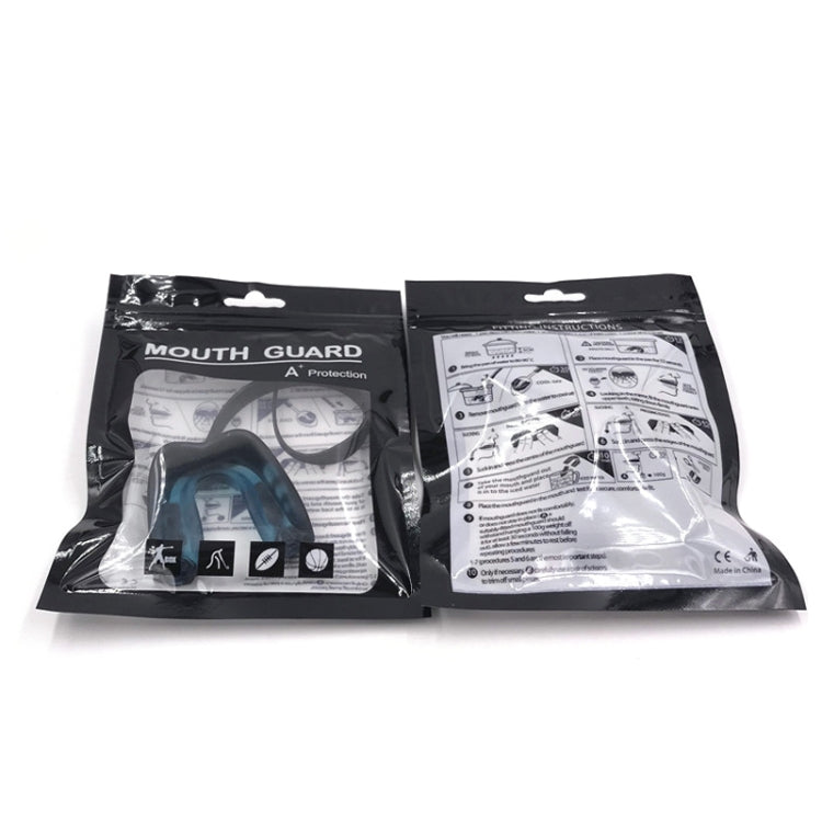 2pcs Mouthguard Braces Boxing Taekwondo Combat Protective Gear With Lanyard, Style: 3 Color Model (Blue White)
