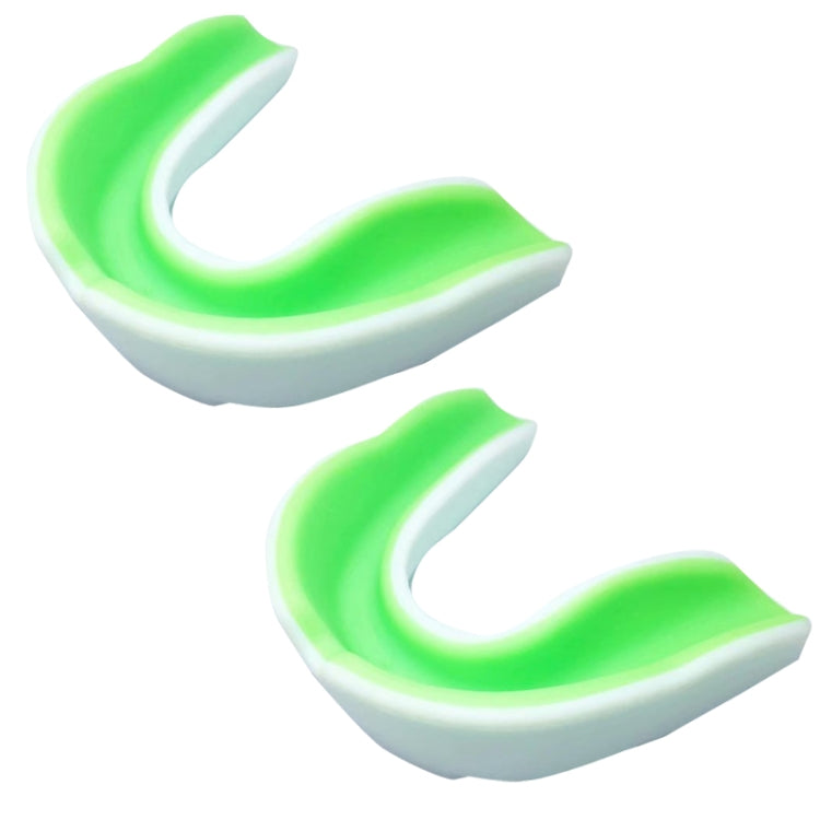 W003 2pcs Sanda Training Basketball Boxing Sports Mouth Guard EVA Braces, Style: Adult (White Green)